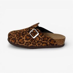 Universal Thread Women’s Leopard Print Betsy Clogs Mule Flats Memory Foam Size 7